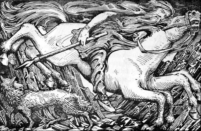 Odin riding Sleipnir