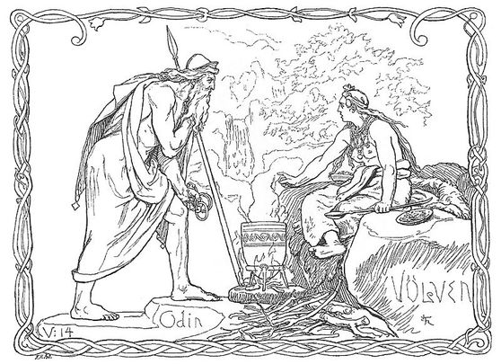 Odin consulting the Volva.